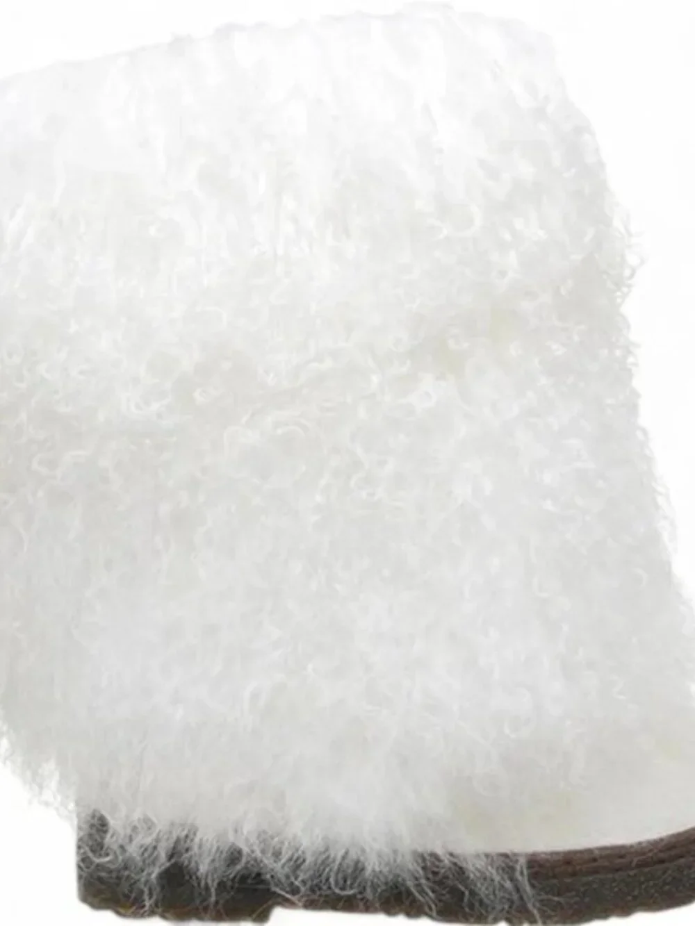 Bearpaw Boetis White Curly Lamb Fur Sheepskin Lined Sherpa Boho Boots 6 NEW